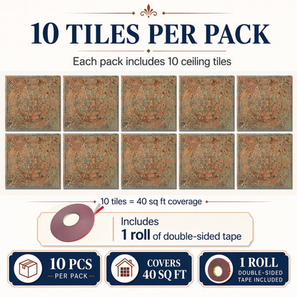 PAINTSDECOR PL18 Palazzo Clay PVC ceiling tile product detail