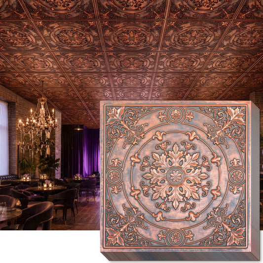 PAINTSDECOR PL18 Rustic copper PVC ceiling tile product detail