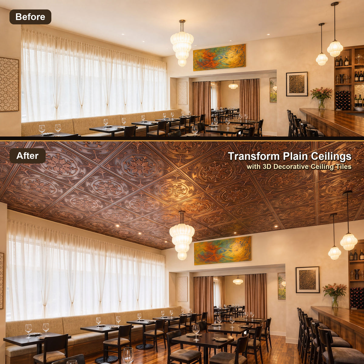 PAINTSDECOR PL18 Rustic copper PVC ceiling tile product detail