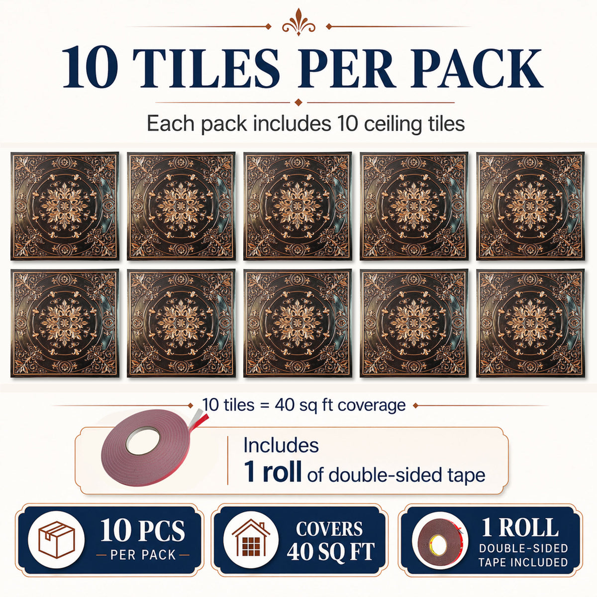 PAINTSDECOR PL18 Traditional copper PVC ceiling tile product detail