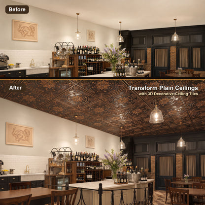 PAINTSDECOR PL18 Traditional copper PVC ceiling tile product detail