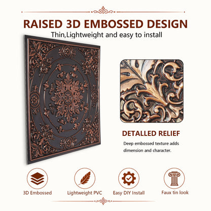 PAINTSDECOR PL18 Traditional copper PVC ceiling tile product detail