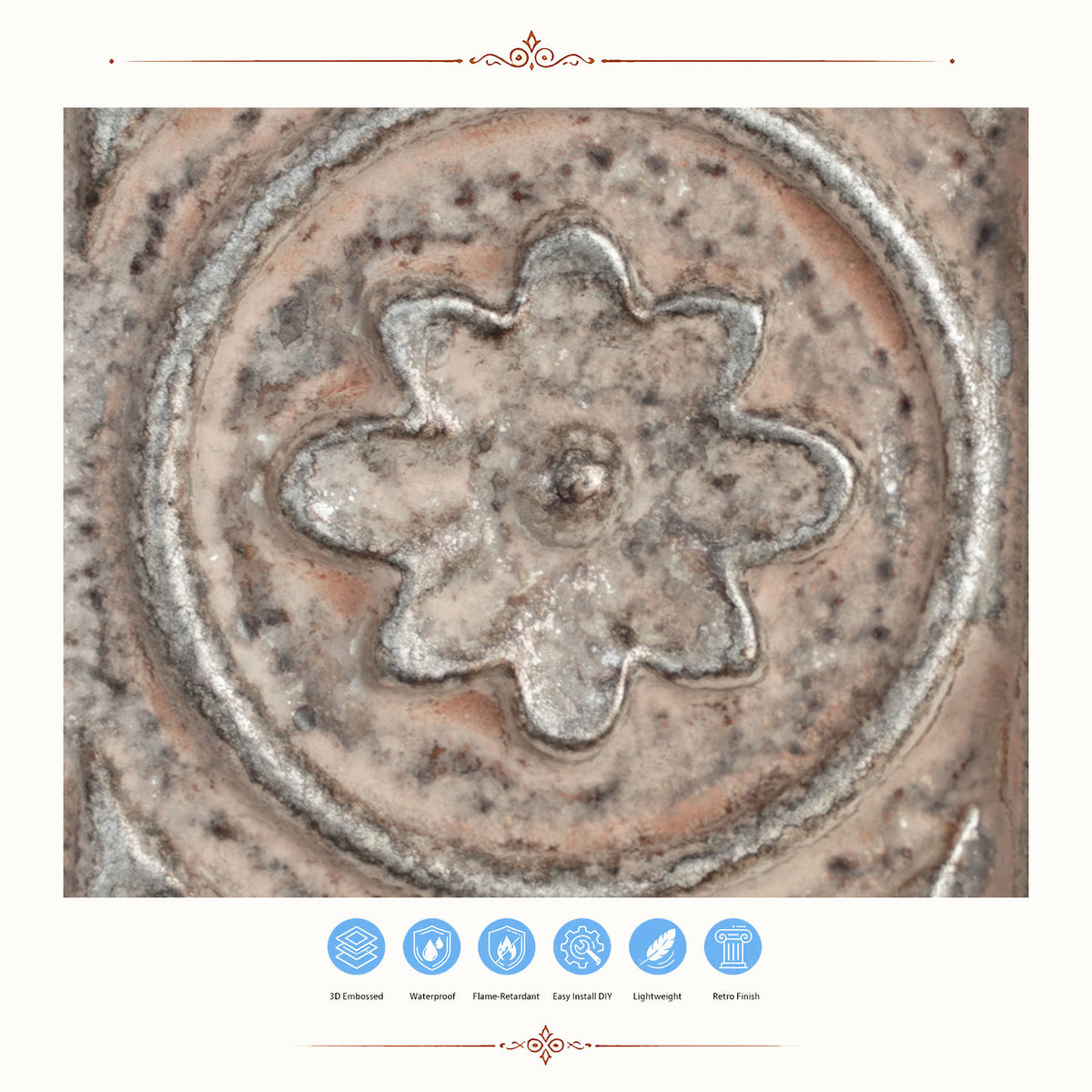 PAINTSDECOR PL18 Weathered Iron PVC ceiling tile product detail