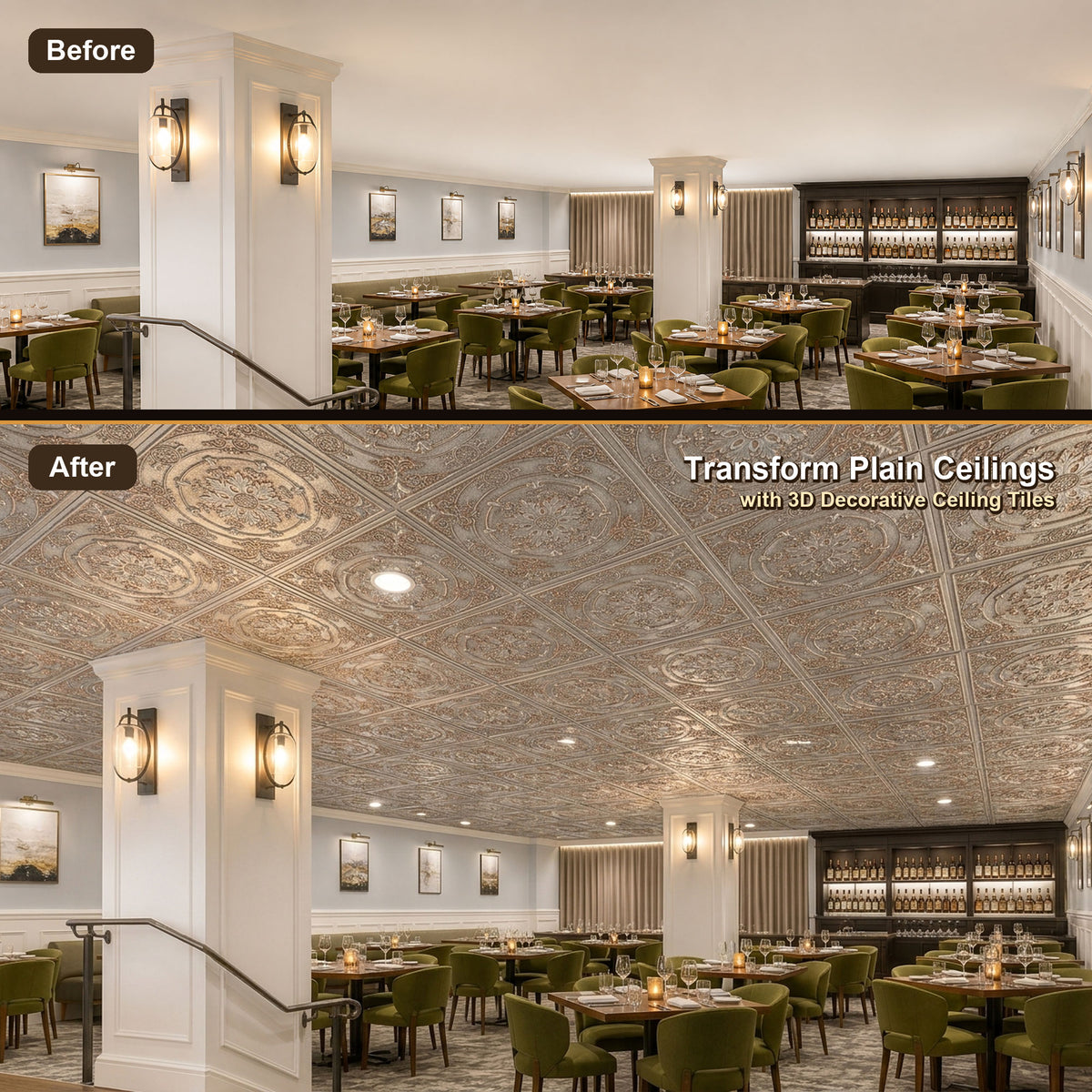 PAINTSDECOR PL18 Weathered Iron PVC ceiling tile product detail