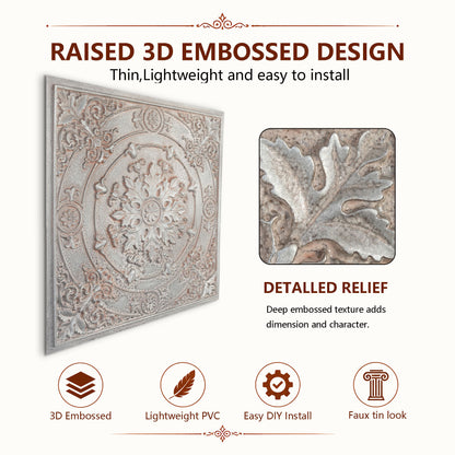 PAINTSDECOR PL18 Weathered Iron PVC ceiling tile product detail