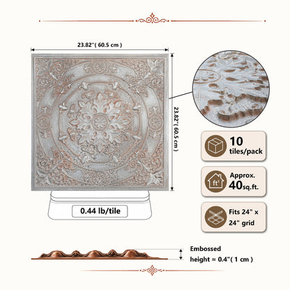 PAINTSDECOR PL18 Weathered Iron PVC ceiling tile product detail