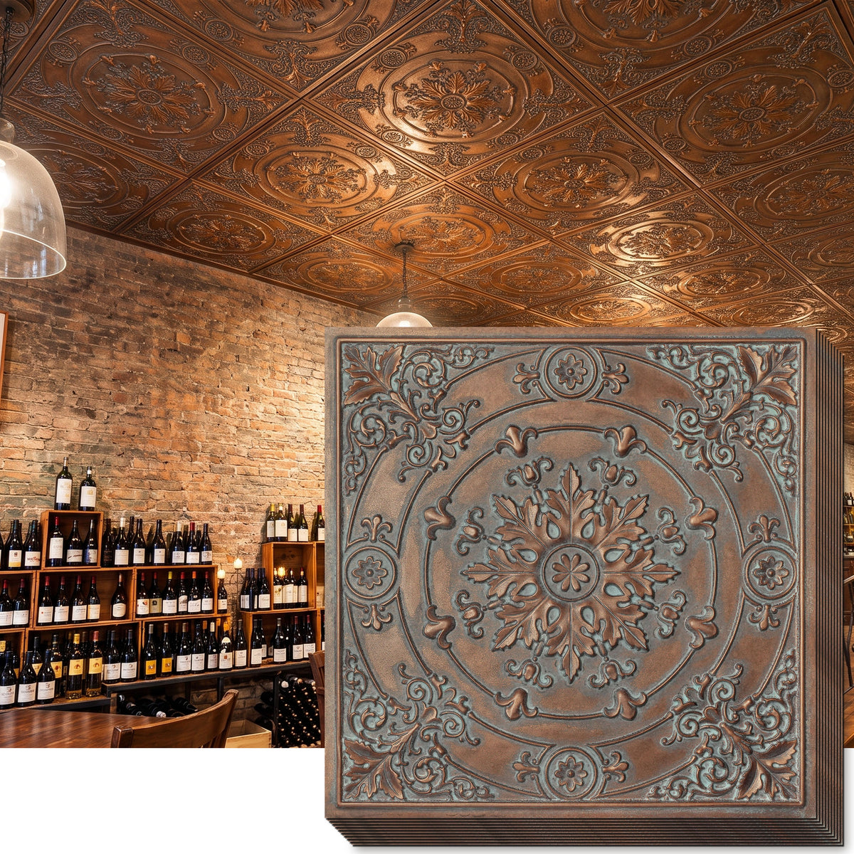PAINTSDECOR PL18 Weathered copper PVC ceiling tile product detail