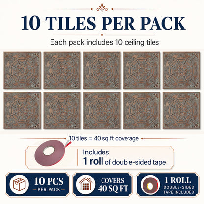 PAINTSDECOR PL18 Weathered copper PVC ceiling tile product detail