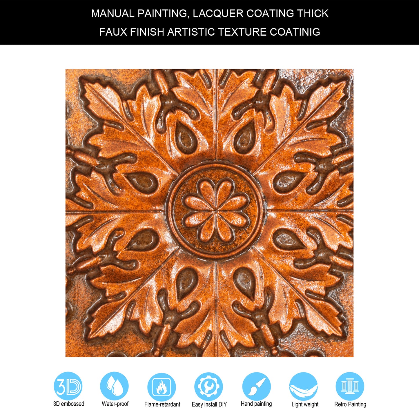 10tiles/lot Faux Tin Ceiling Panels for High-End Restaurants, Coffee Bars and Luxury Apartments PL18