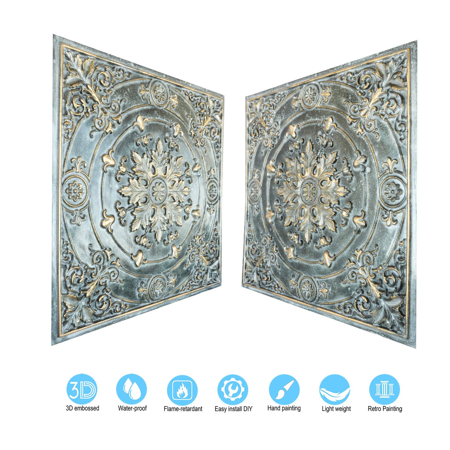 10tiles/lot Village-Style Ceiling Tiles for Country Restaurants, Coffee Shops and Charming Inns PL18