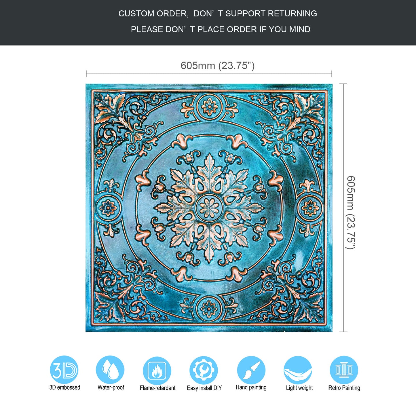 10tiles/lot Village-Style Ceiling Tiles for Country Restaurants, Coffee Shops and Charming Inns PL18