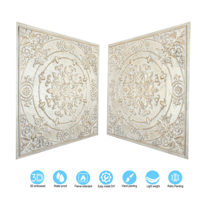 10tiles/lot Pressed Faux Tin Ceiling Tiles for Heritage Bars, Vintage Restaurants and Boutique Hotels PL18