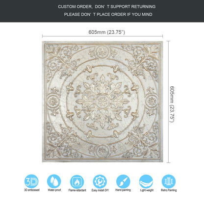 10tiles/lot Pressed Faux Tin Ceiling Tiles for Heritage Bars, Vintage Restaurants and Boutique Hotels PL18