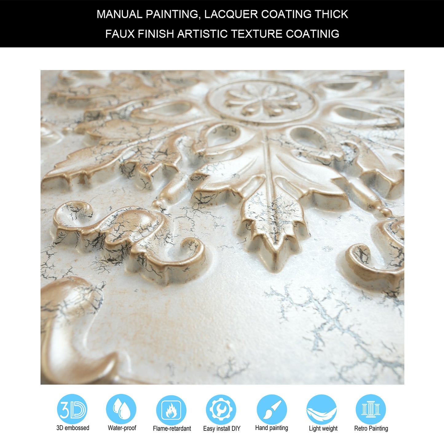 10tiles/lot Pressed Faux Tin Ceiling Tiles for Heritage Bars, Vintage Restaurants and Boutique Hotels PL18