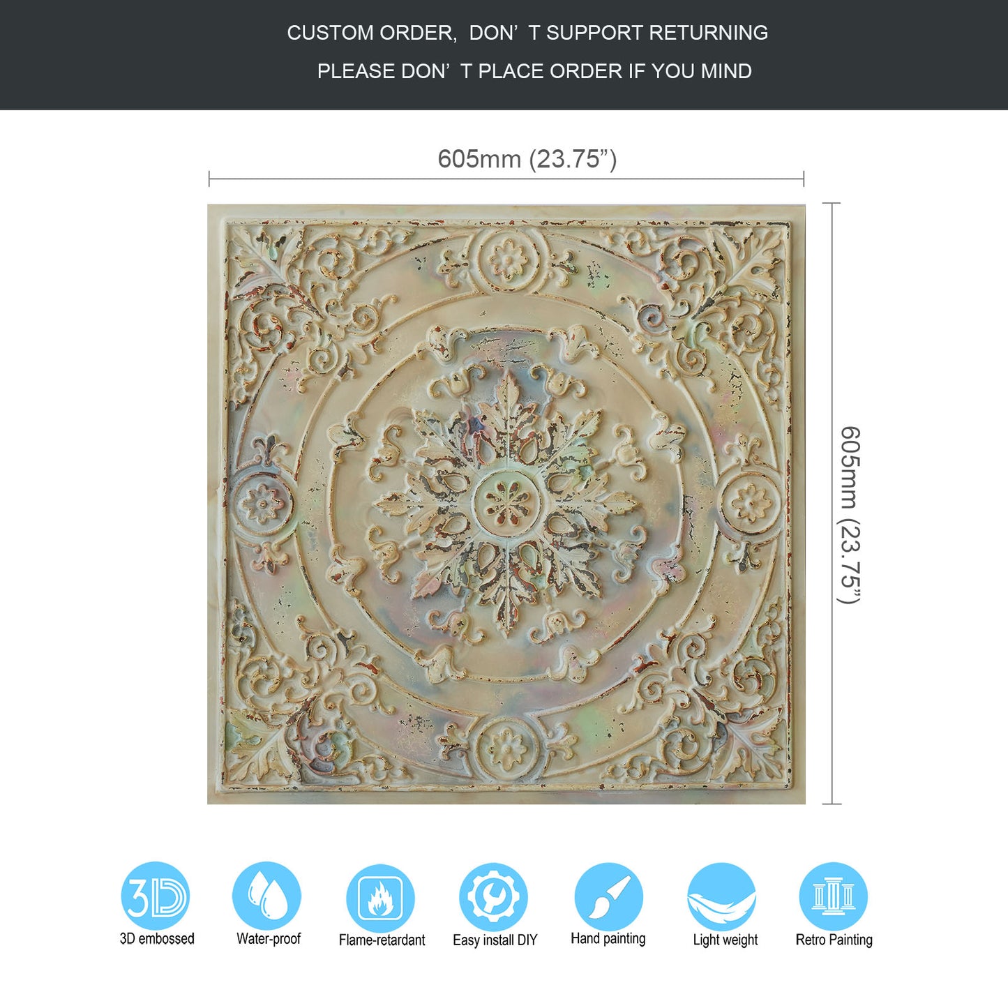 10tiles/lot Village-Style Ceiling Tiles for Country Restaurants, Coffee Shops and Charming Inns PL18