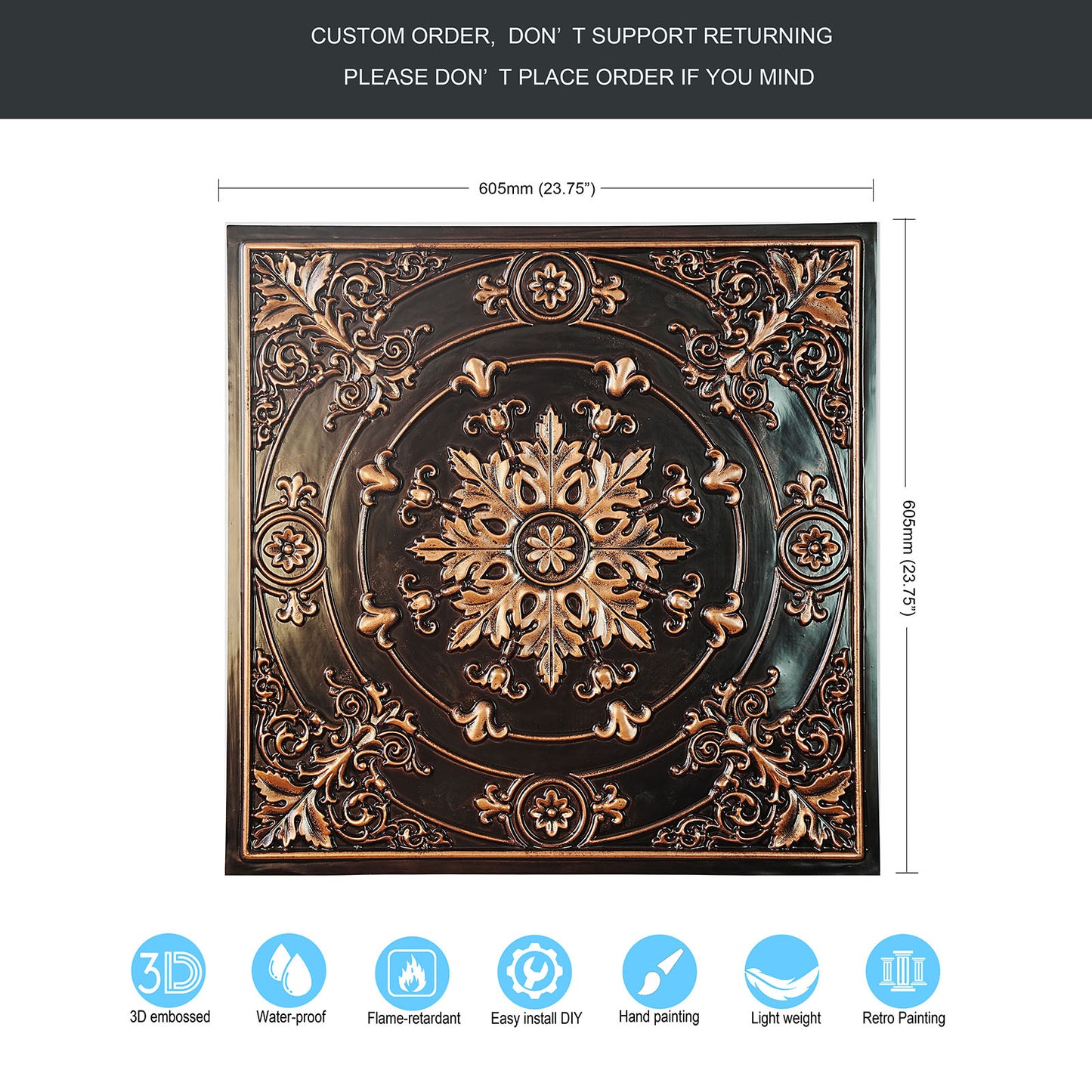 10tiles/lot 3D Decorative Ceiling Tiles for Trendy Restaurants, Bars and Creative Cafés PL18