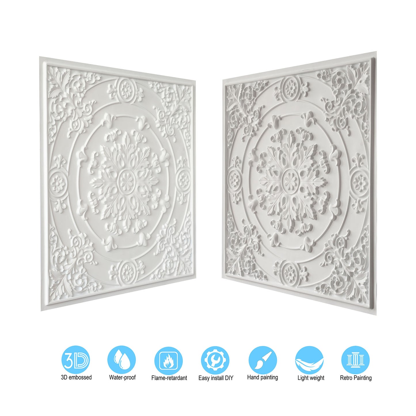 10tiles/lot Pressed Faux Tin Ceiling Tiles for Heritage Bars, Vintage Restaurants and Boutique Hotels PL18