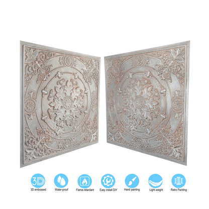 10tiles/lot Pressed Faux Tin Ceiling Tiles for Heritage Bars, Vintage Restaurants and Boutique Hotels PL18