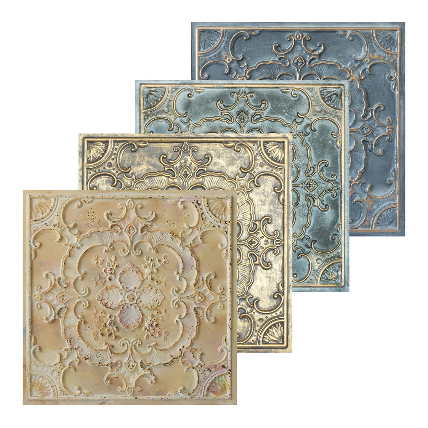 10tiles/lot Textured PVC Ceiling Tiles for Light-Luxury Restaurants, Salons and Beauty Studios PL19