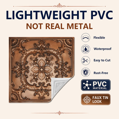 PAINTSDECOR PL19 Aged copper PVC ceiling tile product detail