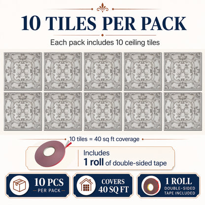 PAINTSDECOR PL19 Aged white PVC ceiling tile product detail