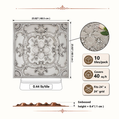 PAINTSDECOR PL19 Aged white PVC ceiling tile product detail