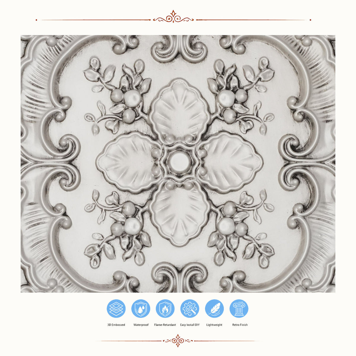 PAINTSDECOR PL19 Aged white PVC ceiling tile product detail