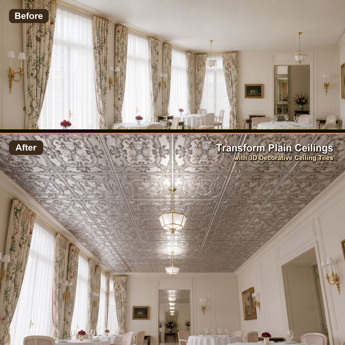 PAINTSDECOR PL19 Aged white PVC ceiling tile product detail