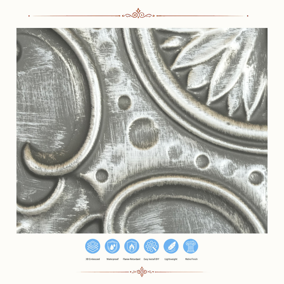 PAINTSDECOR PL19 Antique tin PVC ceiling tile product detail