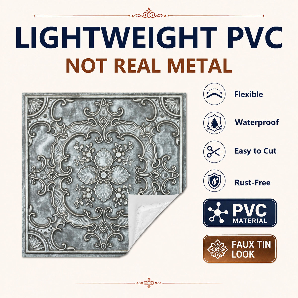 PAINTSDECOR PL19 Antique tin PVC ceiling tile product detail