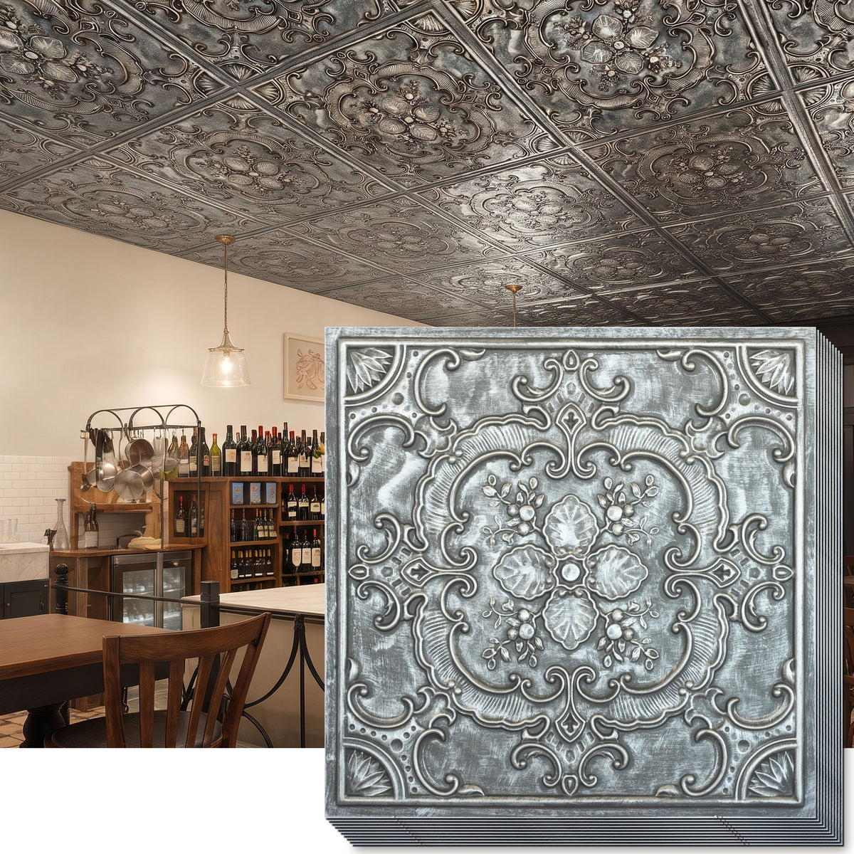 PAINTSDECOR PL19 Antique tin PVC ceiling tile product detail