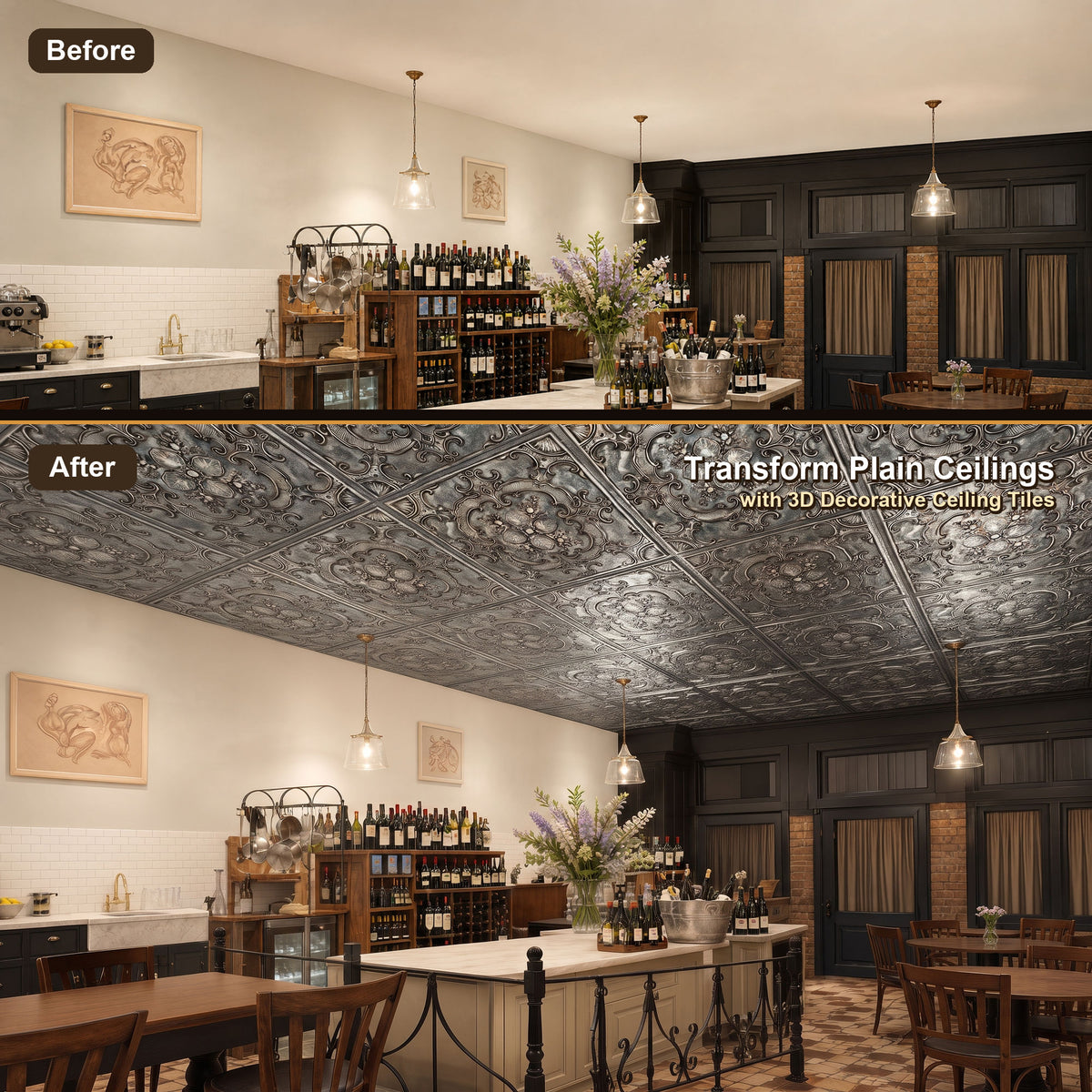 PAINTSDECOR PL19 Antique tin PVC ceiling tile product detail