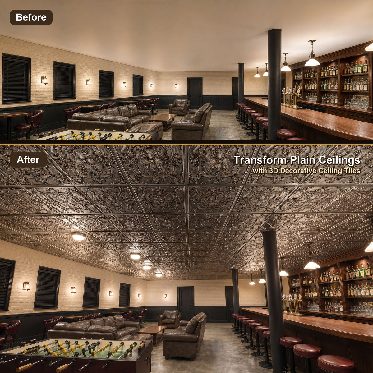 PAINTSDECOR PL19 Antique tin PVC ceiling tile product detail