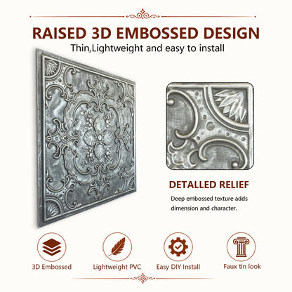 PAINTSDECOR PL19 Antique tin PVC ceiling tile product detail