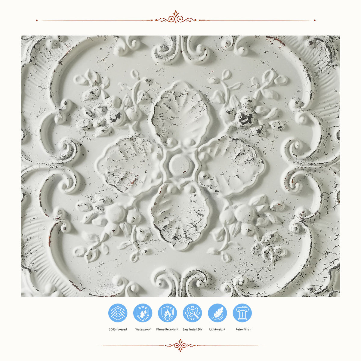 PAINTSDECOR PL19 Distress crack white black PVC ceiling tile product detail