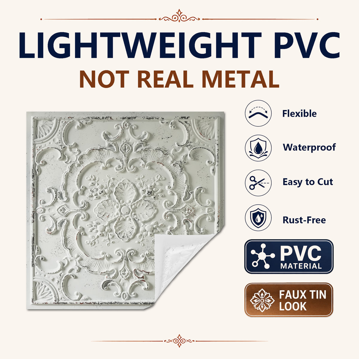 PAINTSDECOR PL19 Distress crack white black PVC ceiling tile product detail