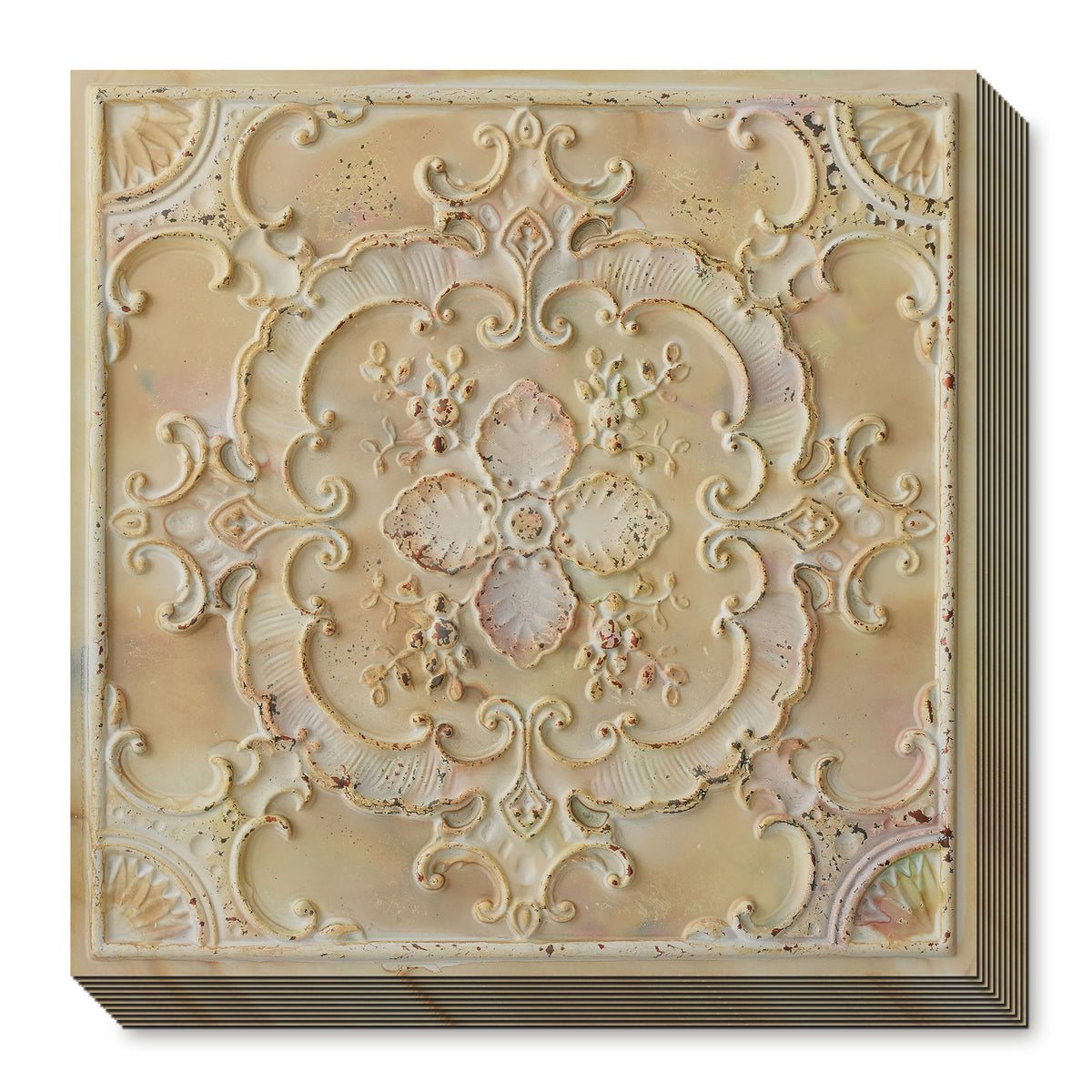 PAINTSDECOR PL19 Distress crack multicolor white PVC ceiling tile product detail