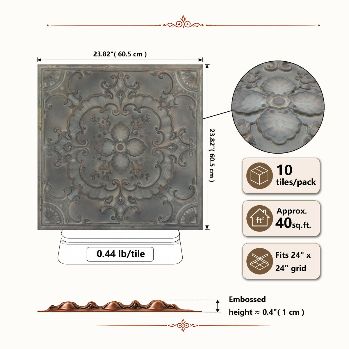 PAINTSDECOR PL19 Driftwood PVC ceiling tile product detail
