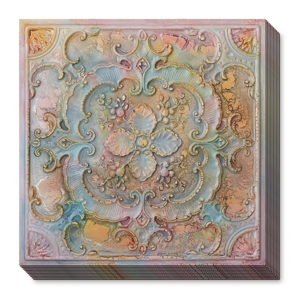 PAINTSDECOR PL19 Old World Fresco PVC ceiling tile product detail
