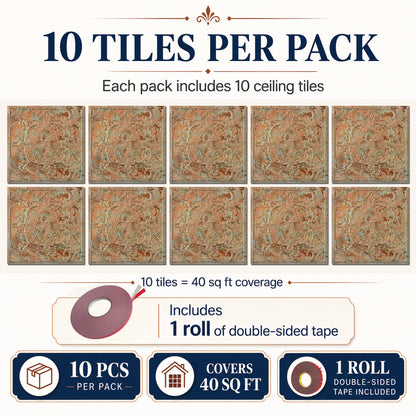 PAINTSDECOR PL19 Palazzo Clay PVC ceiling tile product detail