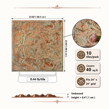 PAINTSDECOR PL19 Palazzo Clay PVC ceiling tile product detail