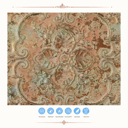 PAINTSDECOR PL19 Palazzo Clay PVC ceiling tile product detail