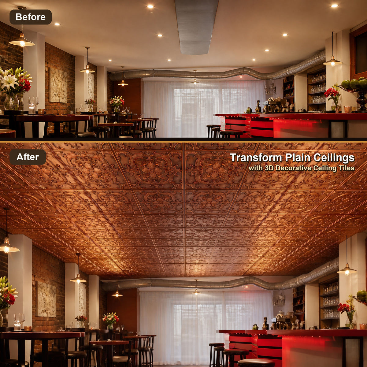 PAINTSDECOR PL19 Rustic copper PVC ceiling tile product detail