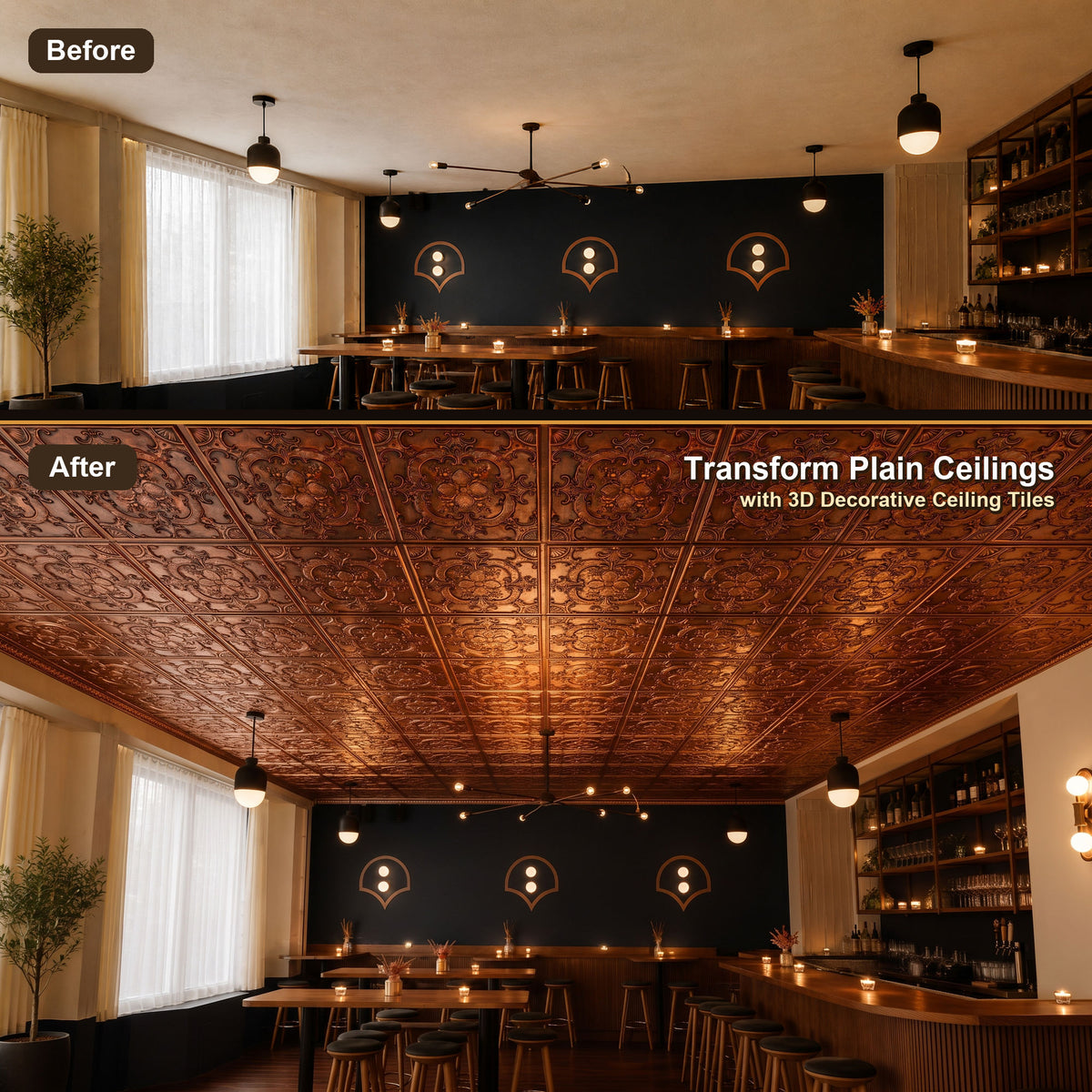 PAINTSDECOR PL19 Rustic copper PVC ceiling tile product detail
