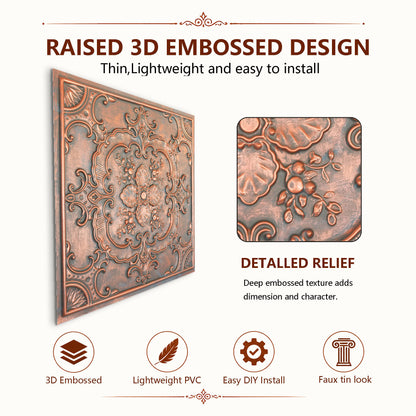 PAINTSDECOR PL19 Rustic copper PVC ceiling tile product detail
