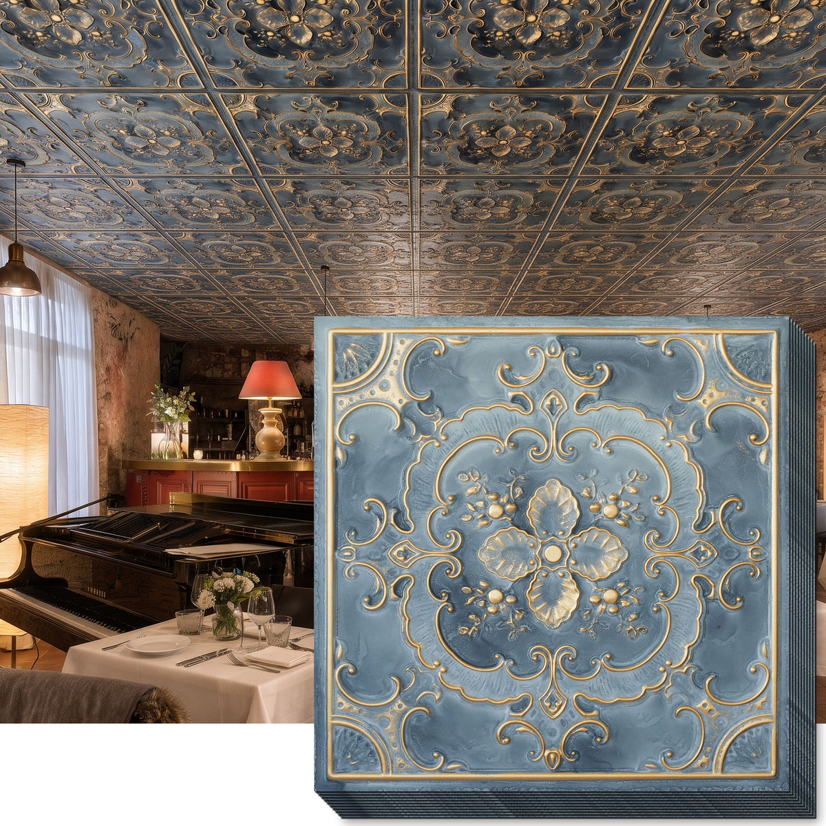 PAINTSDECOR PL19 Smoked gold PVC ceiling tile product detail