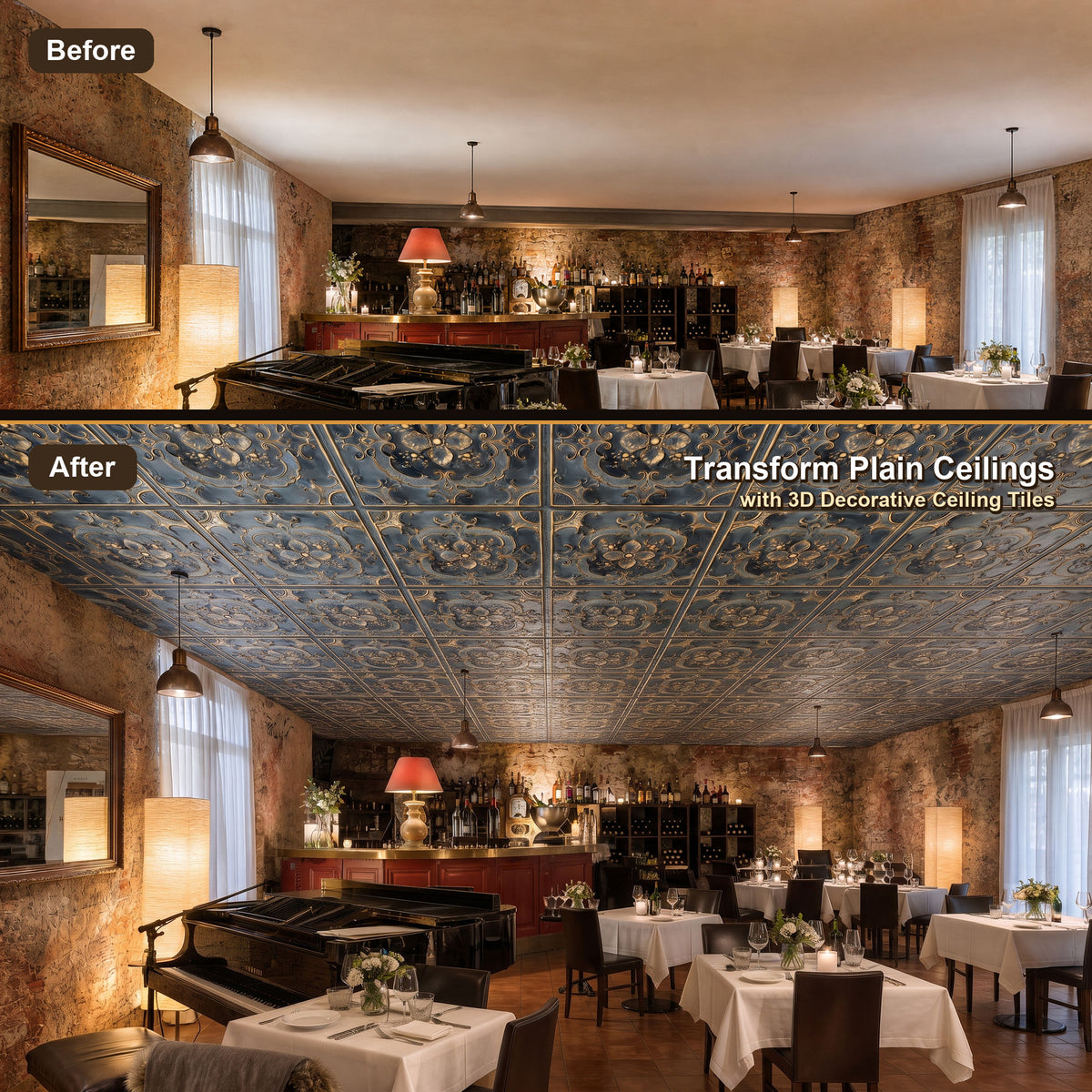 PAINTSDECOR PL19 Smoked gold PVC ceiling tile product detail