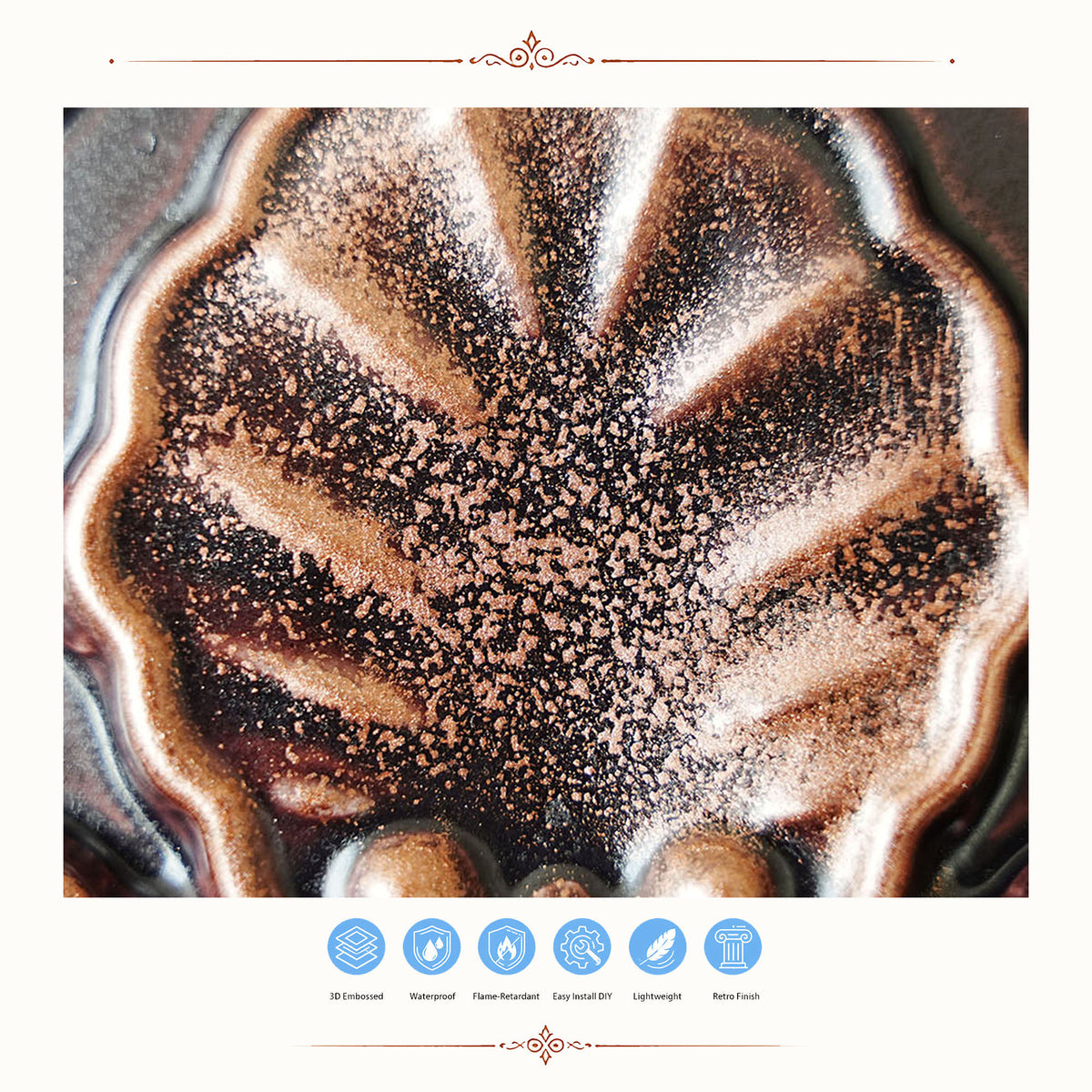 PAINTSDECOR PL19 Traditional copper PVC ceiling tile product detail