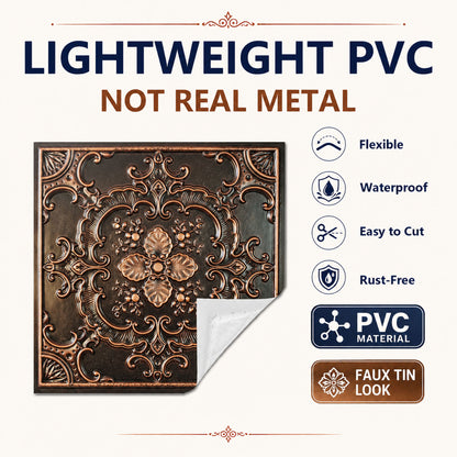 PAINTSDECOR PL19 Traditional copper PVC ceiling tile product detail