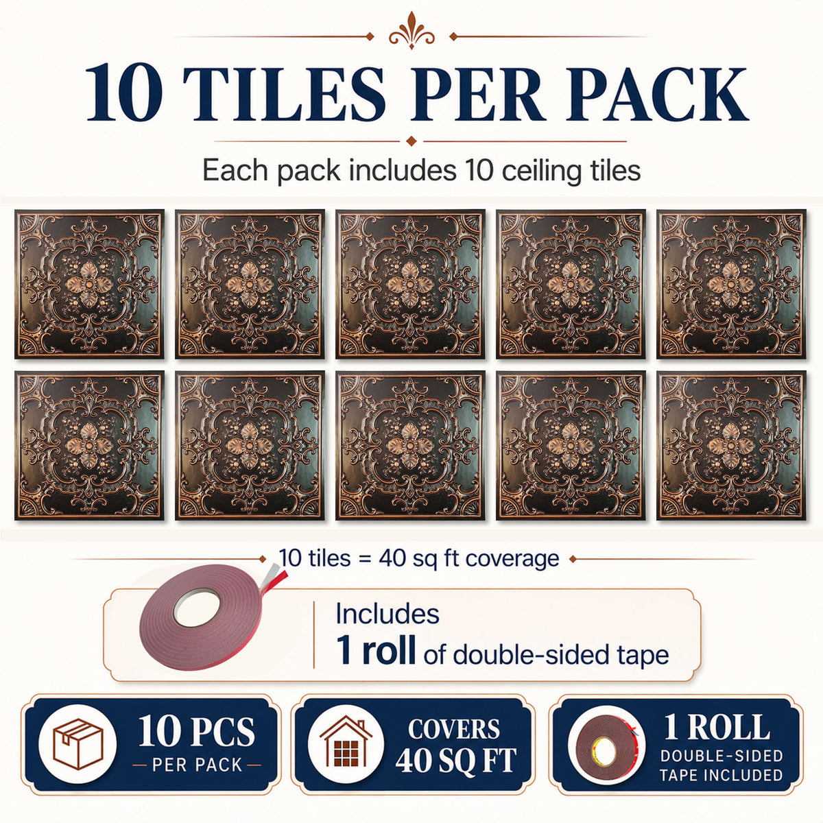 PAINTSDECOR PL19 Traditional copper PVC ceiling tile product detail